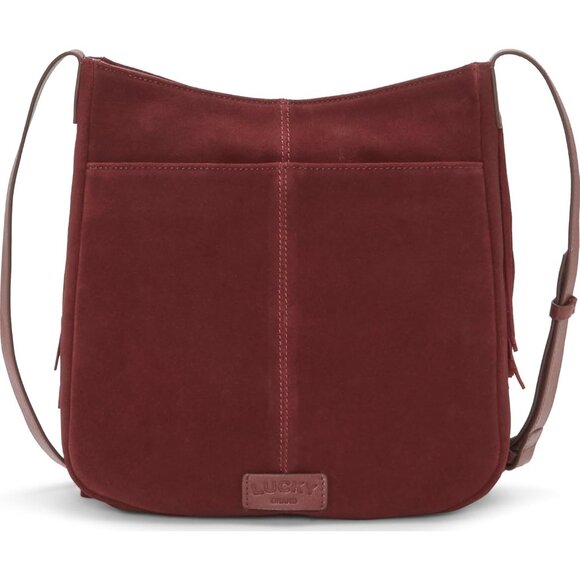 Crossbody Bag Womens Red Dahlia Fringe Zipper Adjustable Strap Compact - Picture 2 of 4